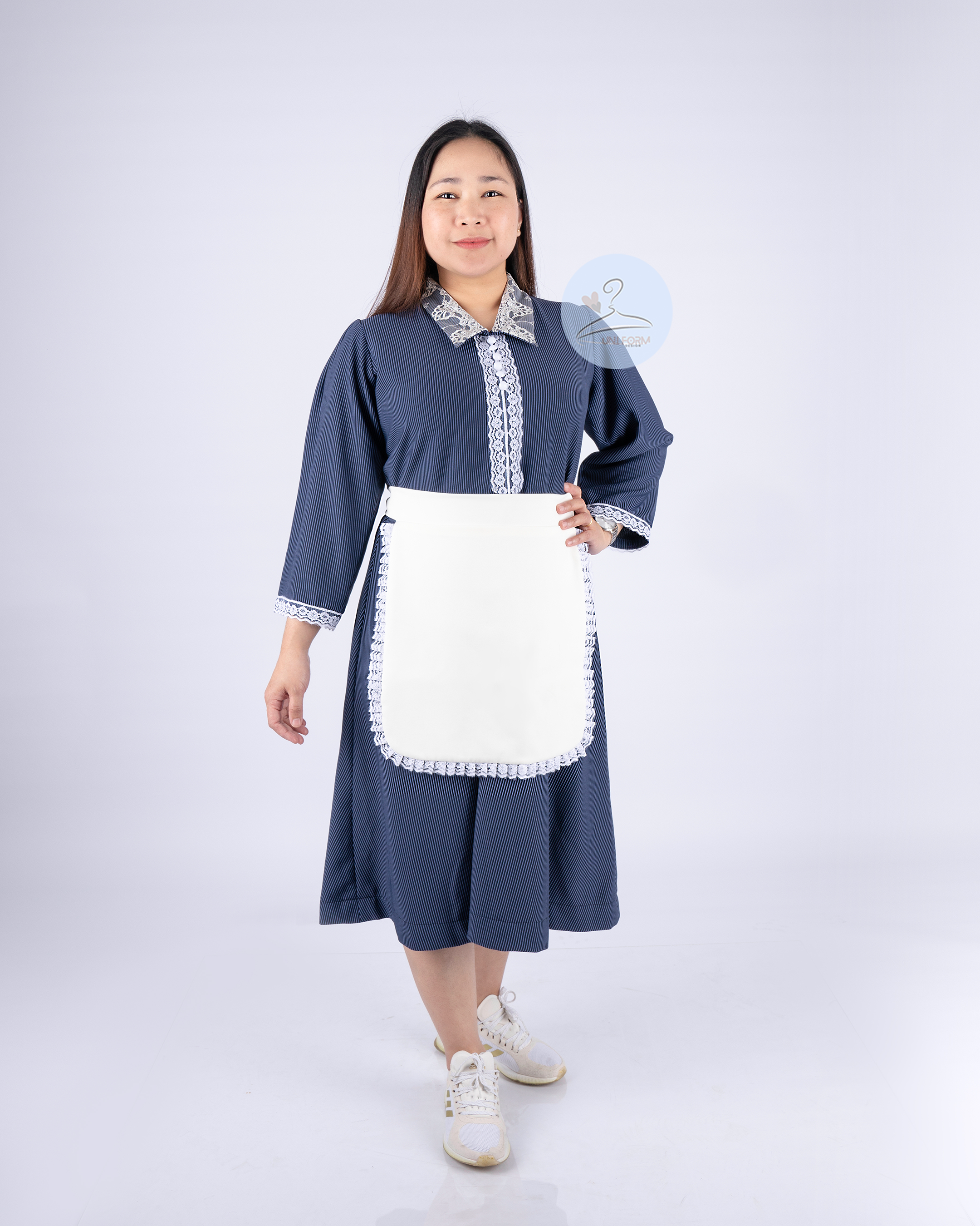 فستان ضيافة  ازرق كلاسيكي - Uniformdesign