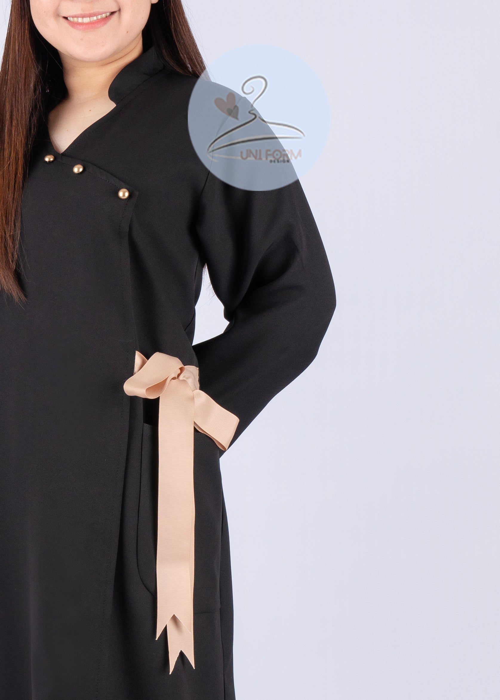يونيفورم أسود بشريط بني - Uniformdesign